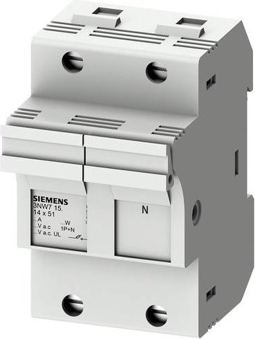 Siemens Zylindersicherungshalter 3NW7151, 50A, 690 V/AC, Weiß - Bild 1