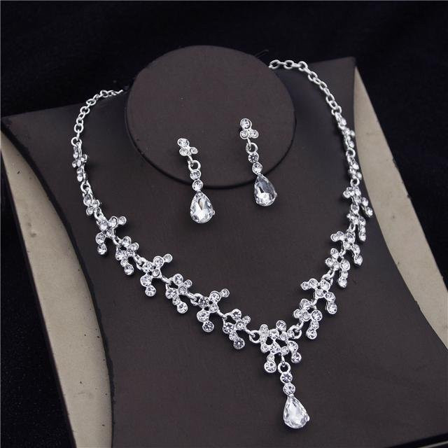 Wucifang Jewelry Schmuck-Set, Kristall, Silber, Damen - Bild 1