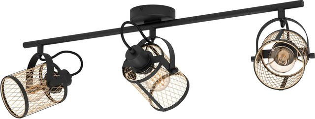 Eglo Spot Dellow 3-flammige Pendelleuchte in Schwarz und Messing, B/T/H: 21 x 18 x 83 cm - Bild 1