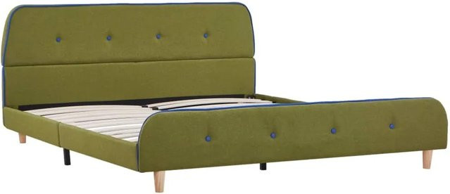 vidaXL Bettgestell aus Stoff in Grün mit Kiefernholz, B/T/H: 140 x 200 x 81 cm - Bild 1