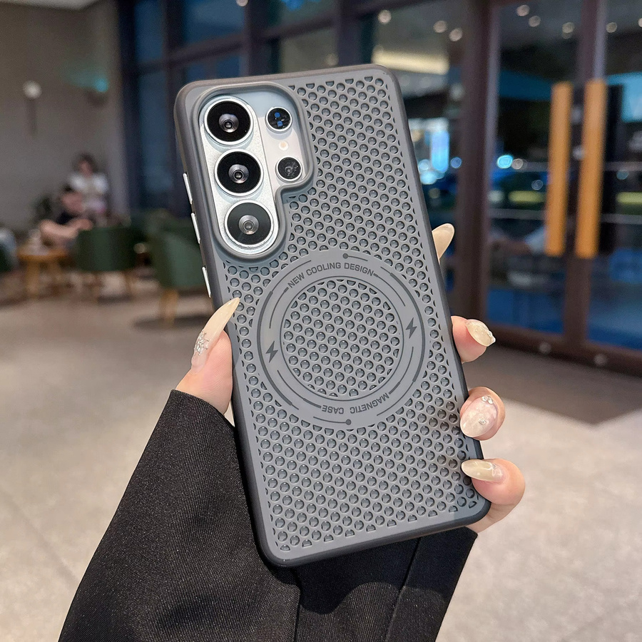 Magnetische Waben-Schutzhülle für Samsung Galaxy S26 S25 S24 Ultra Plus in Schwarz mit Kühlfunktion und MagSafe-Kompatibilität - Bild 4