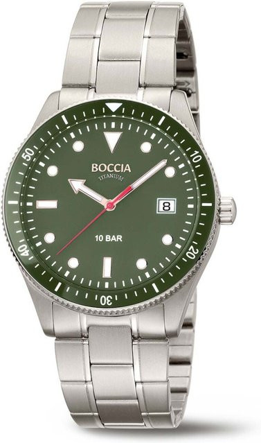 Boccia Herrenuhr, Quarz, Titanium, Grün, 39 mm, 10 ATM - Bild 1