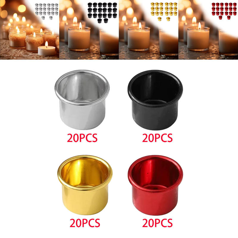 20er Set homyl Metall Teelichthalter Kandelaber in Silber und Mehrfarbig für Weihnachten und Halloween - Bild 2