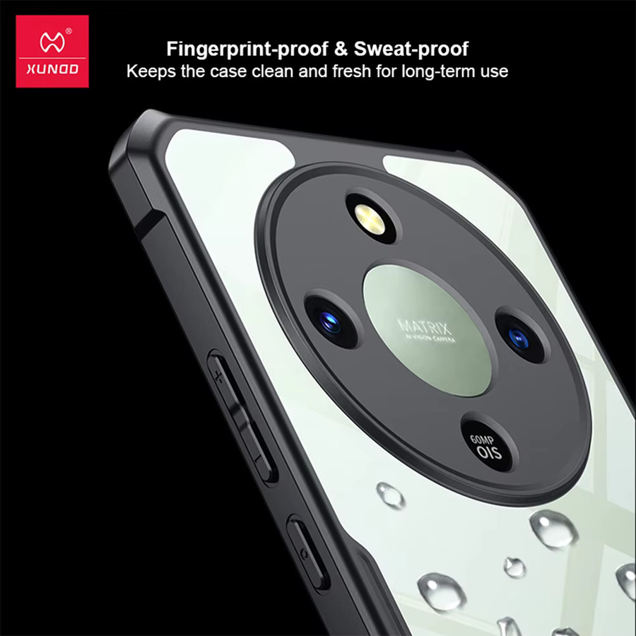 Xundd Schutzhülle für Honor X9d 5G und Honor X70 Magic 8 Lite mit Kameraschutz und Airbag-Stoßschutz, transparent mit schwarzem Streifenmuster - Bild 3