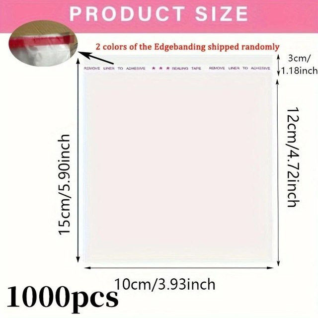 1000 Stück selbstklebende transparente Zellophan-OPP-Geschenktüten für Lebensmittel und Kleinteile, B/H: 10 x 15 cm - Bild 1