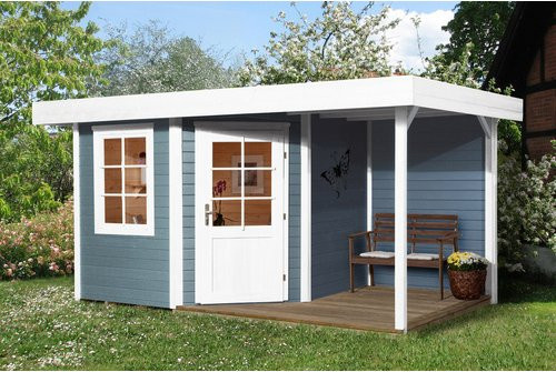 WEKA Gartenhaus 213 aus Holz mit Flachdach in Grau B/H/T: 442 x 237 x 278 cm - Bild 3