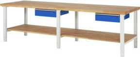Rau Werkbank höhenverstellbar 7001A7 mit Schublade, B/T/H: 300 x 90 x 79-114 cm, Mehrfarbig - Bild 1