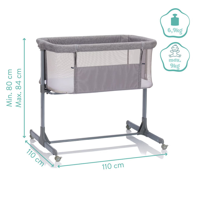 Fillikid Beistellbett Eco in Beige und Grau - Bild 2