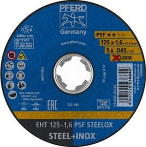 PFERD Trennscheibe PSF X-LOCK STEELOX für Metall, Blau, Durchmesser: 125 mm, Dicke: 1,6 mm - Bild 1