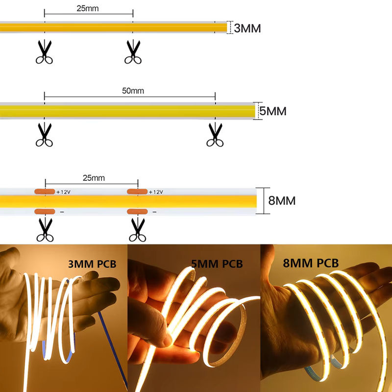 KISUFU COB-LED-Streifen RGB mit hoher Helligkeit und selbstklebendem Klebeband, 12 V, 320 LEDs/m - Bild 5