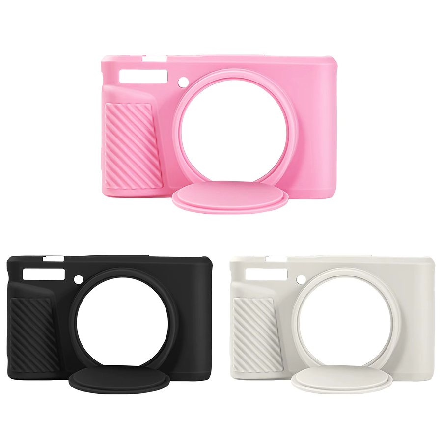 Weiche Gummi-Silikonhülle mit Linsenschutz für Canon PowerShot G7X Mark II, Mark III, SX740HS und SX730HS in Beige - Bild 6