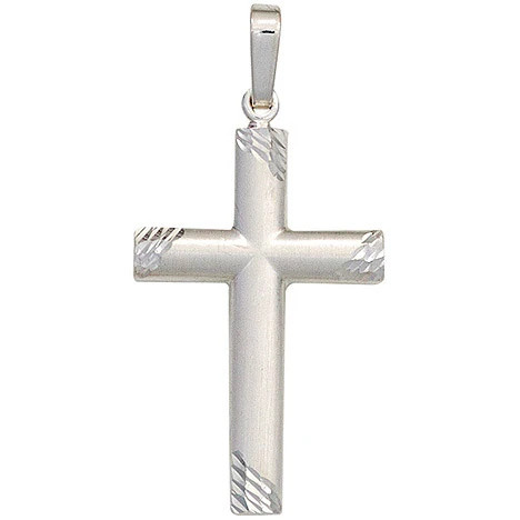 Colfem Anhänger Kreuz, 925 Sterling Silber, mattiert, Unisex - Bild 1