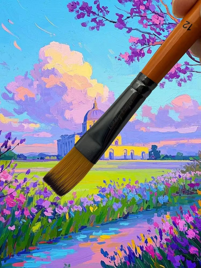 Lonely Finger Premium Pinsel-Set mit flachen Kunstpinseln aus synthetischen Nylonborsten, 12 oder 48-teilig, weiß und mehrfarbig - Bild 4