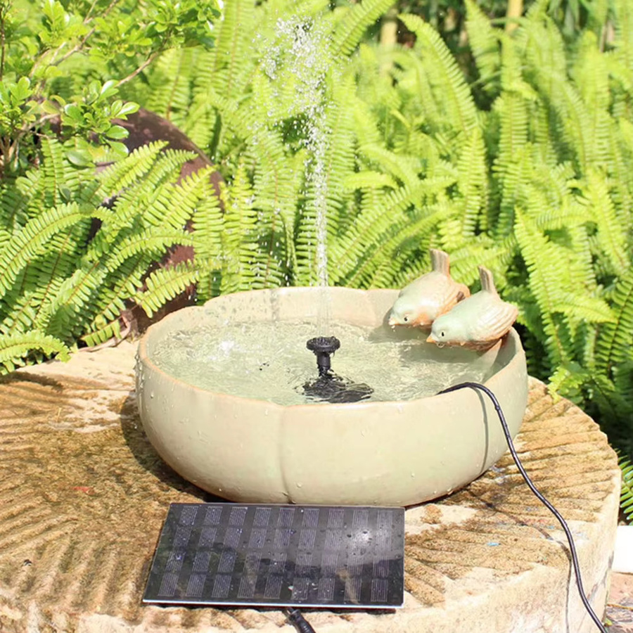 Alloet Solar-Springbrunnenpumpe mit 6 Düsen, 1,2W, 200L/h, Schwarz - Bild 5
