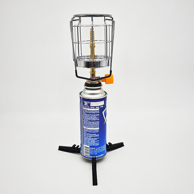 Mini Gas Laterne im Vintage-Stil aus Metall für Camping und Outdoor, silberfarben mit warmweißem Licht - Bild 1