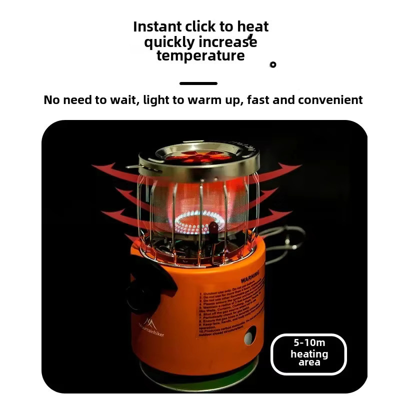 MOUNTAINHIKER Tragbarer 2000W Gasheizer für Outdoor, Camping und Eisfischen in Orange - Bild 3