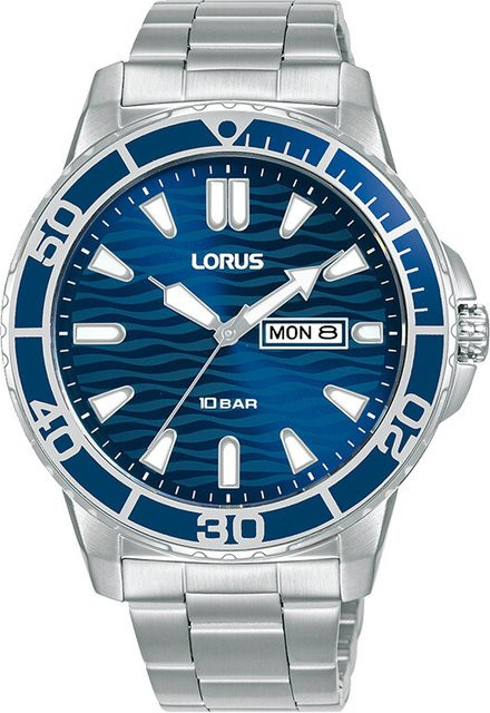 Lorus Armbanduhr, Quarz, Edelstahl, Blau, 42 mm, Herren - Bild 1