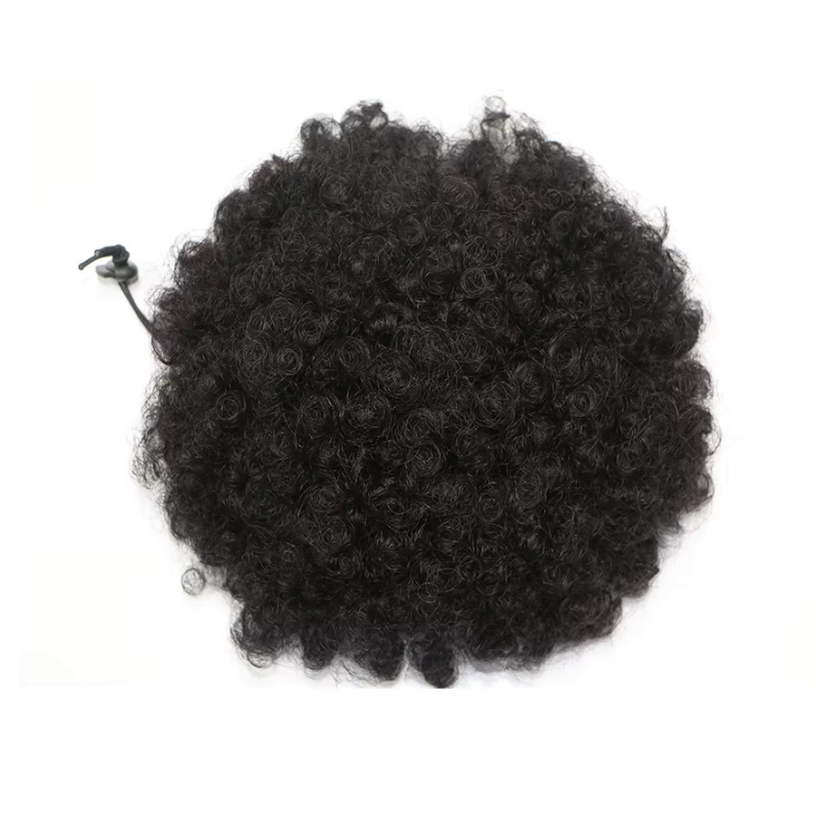 Linhua Afro Puff Kinky Curly Clip-in-Haar Extensions, Damen, Lockiges Haar - Bild 2