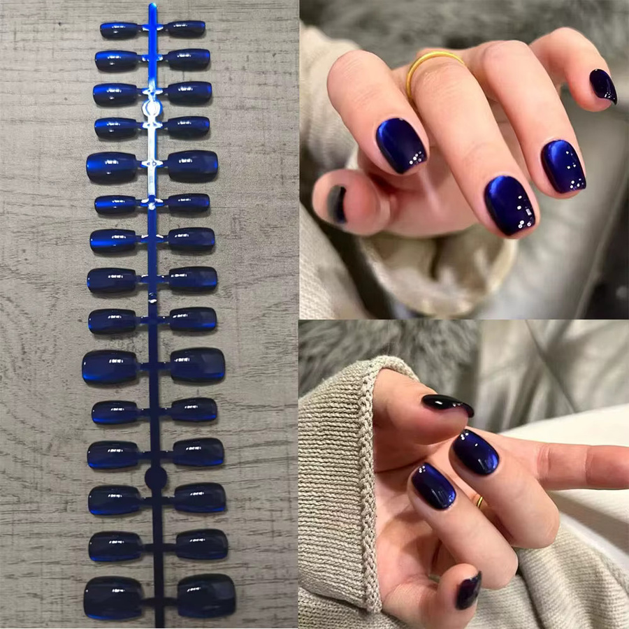 MAFANAILS Künstliche Nägel, blaues Katzenaugen, 30 Stück, Damen - Bild 5