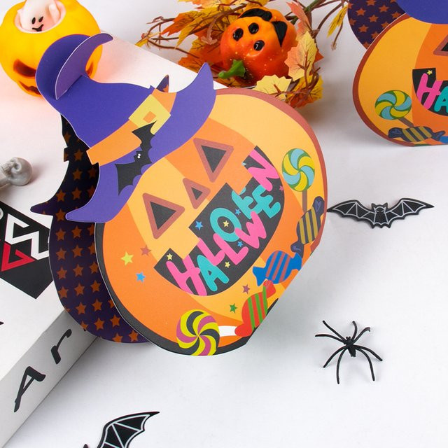 Joy-enlife Halloween Kürbis Candy Boxen aus Papier in Orange für Kinder Geschenke und Party Dekorationen - Bild 1