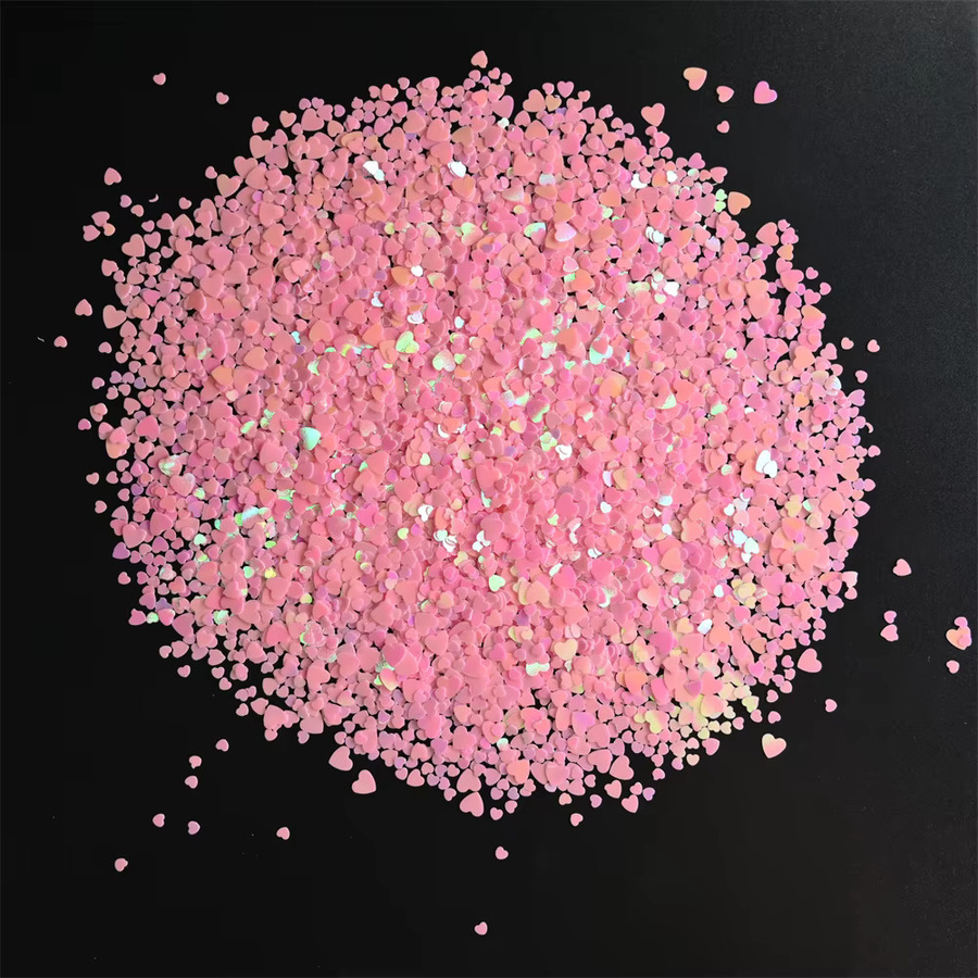 MAFANAILS Nail Art Dekoration, Rosa Herz Glitter Pailletten, 50 g - Bild 2