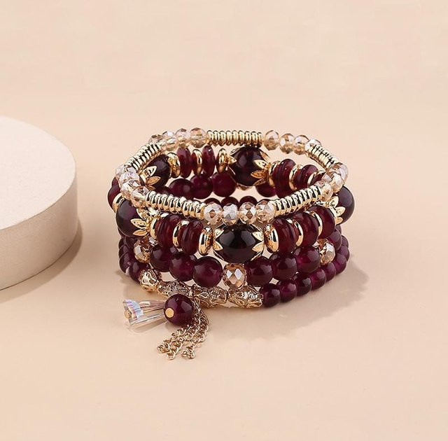 YIRAN Armband-Set, Glasperlen, Perle, Kristall, Bunt, Unisex - Bild 1