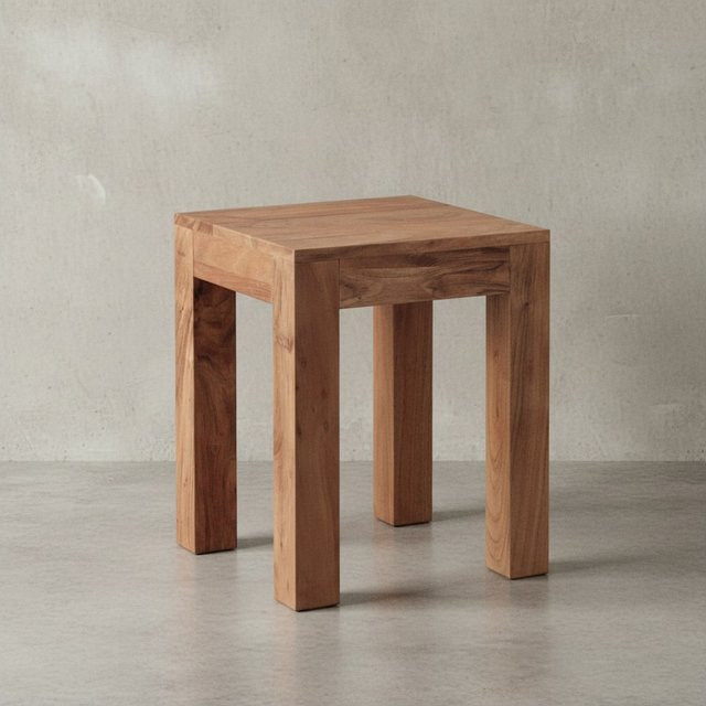 KADIMA DESIGN Massivholz-Tisch NAKO aus Akazie und Sheeshamholz in Braun, B/T/H: 45 x 40 x 45 cm - Bild 1