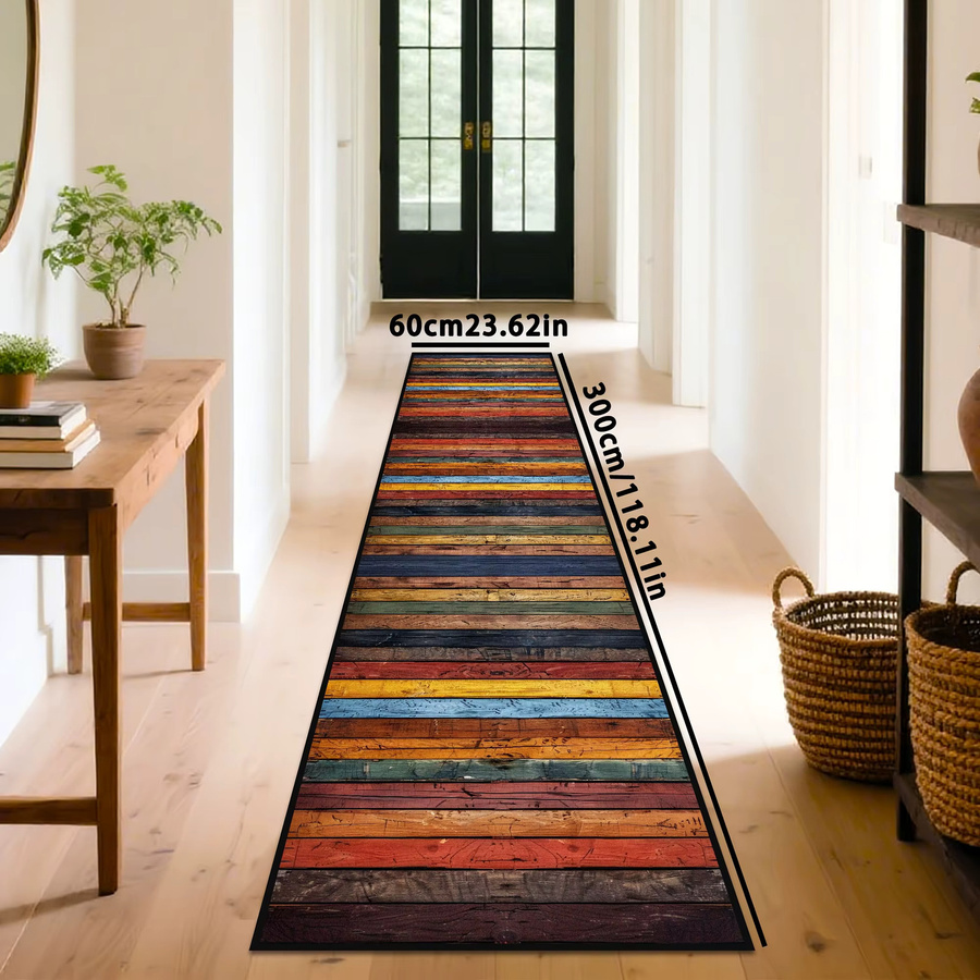 VIKAMA Flurmatte als Läuferteppich im Landhausstil, gestreift, Mehrfarbig, B/T: 120 x 50 cm - Bild 3