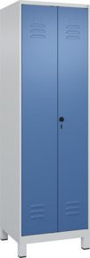 C+P Spind Classic PLUS Schwarz-Weiß mit 2 Abteilen und Sicherheits-Drehriegel, H x B x T: 195 x 60 x 50 cm - Bild 1