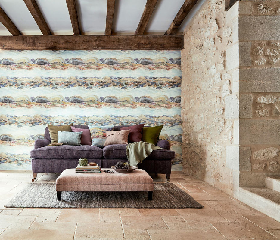 Sanderson Tapete Elysian Fig Mural in Lila und Mehrfarbig mit abstraktem Naturmotiv aus Vlies - Bild 3