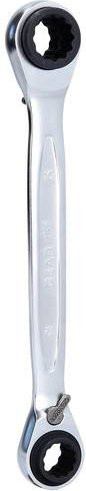 KS Tools 4 in 1 GEARplus umschaltbarer Doppel-Ratschenringschlüssel aus Chrom-Vanadium, Farbe: Silber, Schlüsselweite: 12 x 13 x 14 x 15 mm - Bild 1