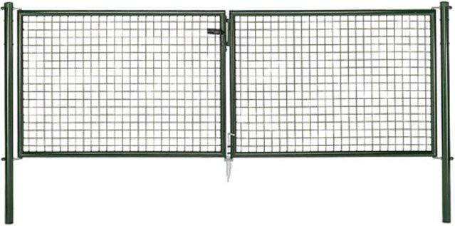 Alberts Wellengitter-Doppeltor für Maschendrahtzäune aus zinkphosphatierter Stahl in Grün, B/H: 316,8 x 1250 cm - Bild 1