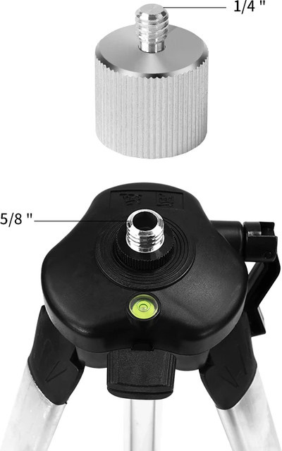 HILDA Multifunktions-Adapter 5/8 Zoll auf 1/4 Zoll Gewinde in Silber für Laser Level und Entfernungsmesser sowie Stativständer - Bild 1
