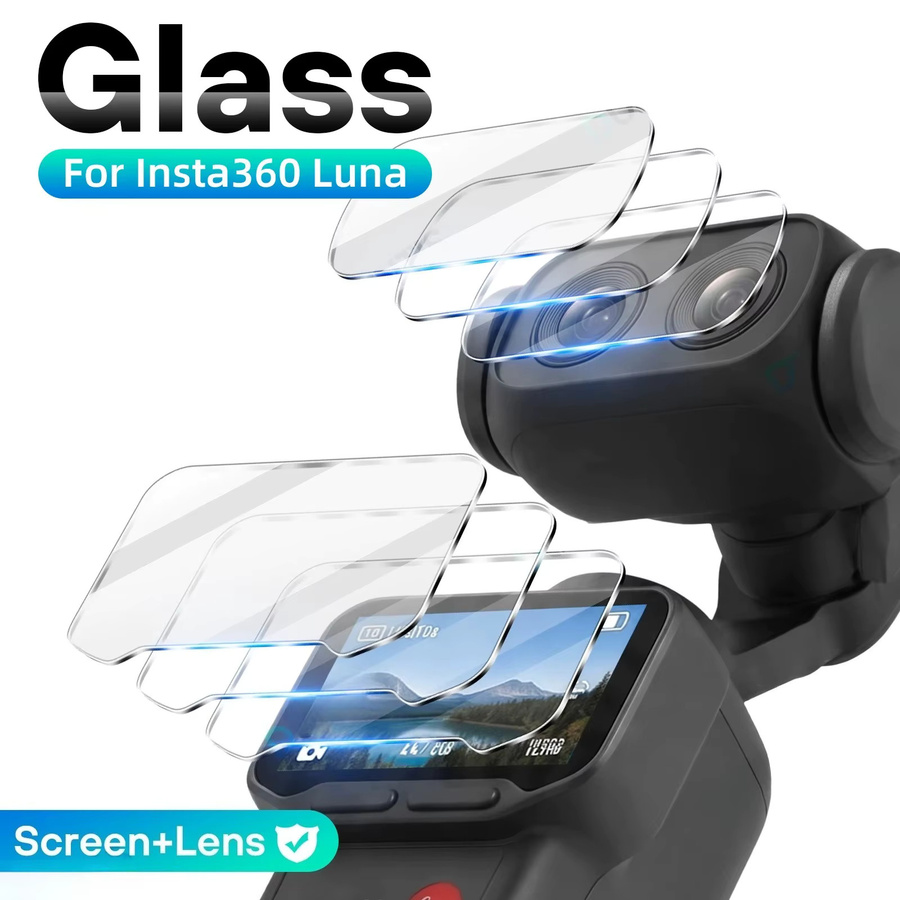 Insta360 Luna Ultra Pro Schutzfolie aus 9H gehärtetem Glas für Bildschirm und Objektiv in Transparent - Bild 2