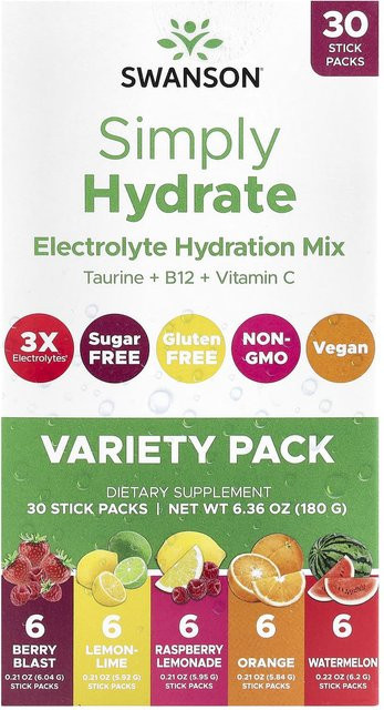 Simply Hydrate, Getränkepulver, Elektrolyt-Hydrationsmischung, 30 x 0,006 l - Bild 1