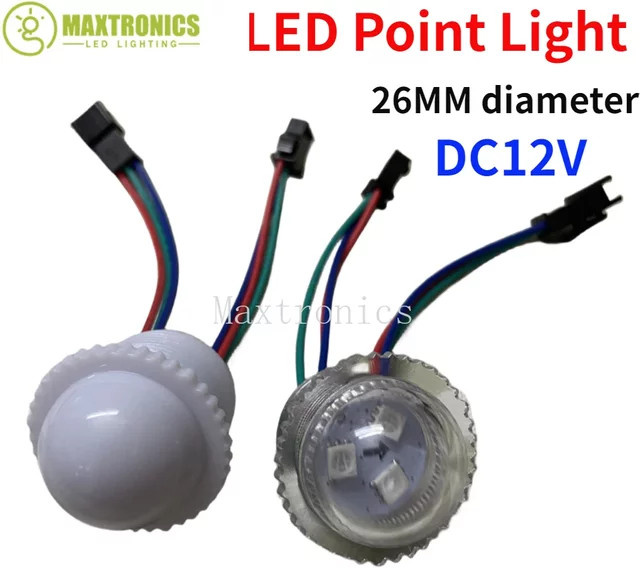 SAGE LU MEI WS2811 RGB LED Modul mit 3 LEDs, DC12V, wasserdicht, transparent, Durchmesser: 26 mm - Bild 1