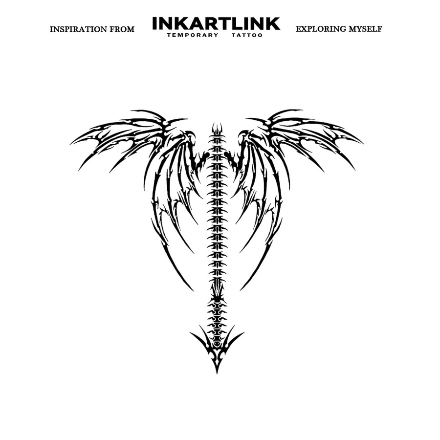 INKARTLINK Temporärer Tattoo-Aufkleber Tintenflügel, wasserfest, semi-permanent - Bild 3