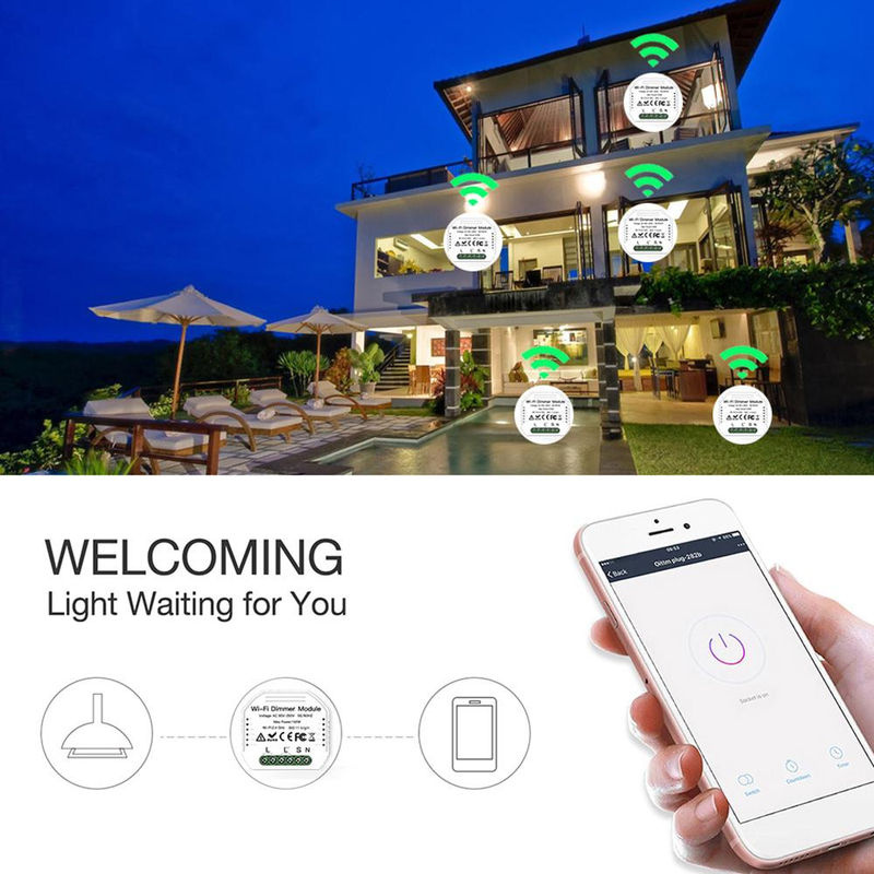 TOMTOP JMS WLAN-Dimmermodul in Weiß mit App-Fernbedienung und Sprachsteuerung für intelligente Lichtsteuerung (90–250 V) - Bild 5