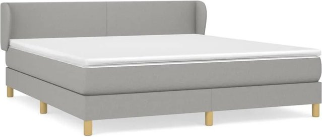 vidaXL Boxspringbett mit Matratze Hybrid-Design in Hellgrau, B/T: 180 x 200 cm - Bild 1