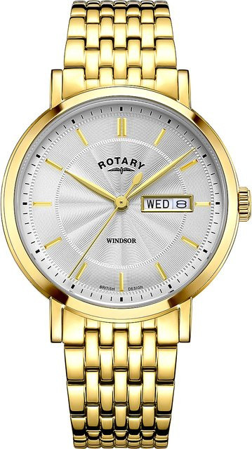 Rotary Herrenuhr, Quarz, Edelstahl, Silber, 37 mm, 5 ATM - Bild 1