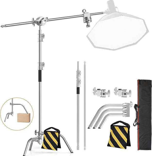 Klappbarer C-Ständer SH Edelstahl Lichtstativ für Fotografie und Softbox - Bild 1
