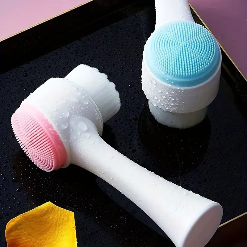 Silikon-Gesichtsreinigungsbürste, Doppelseitige Tiefenreinigungs- und Peeling-Gesichtsbürste, Unisex - Bild 3