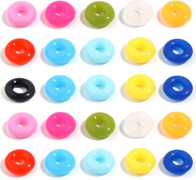 SAUVOO Silikon Gummi Stopper Ringe, Bunt, 6/7mm - Bild 1