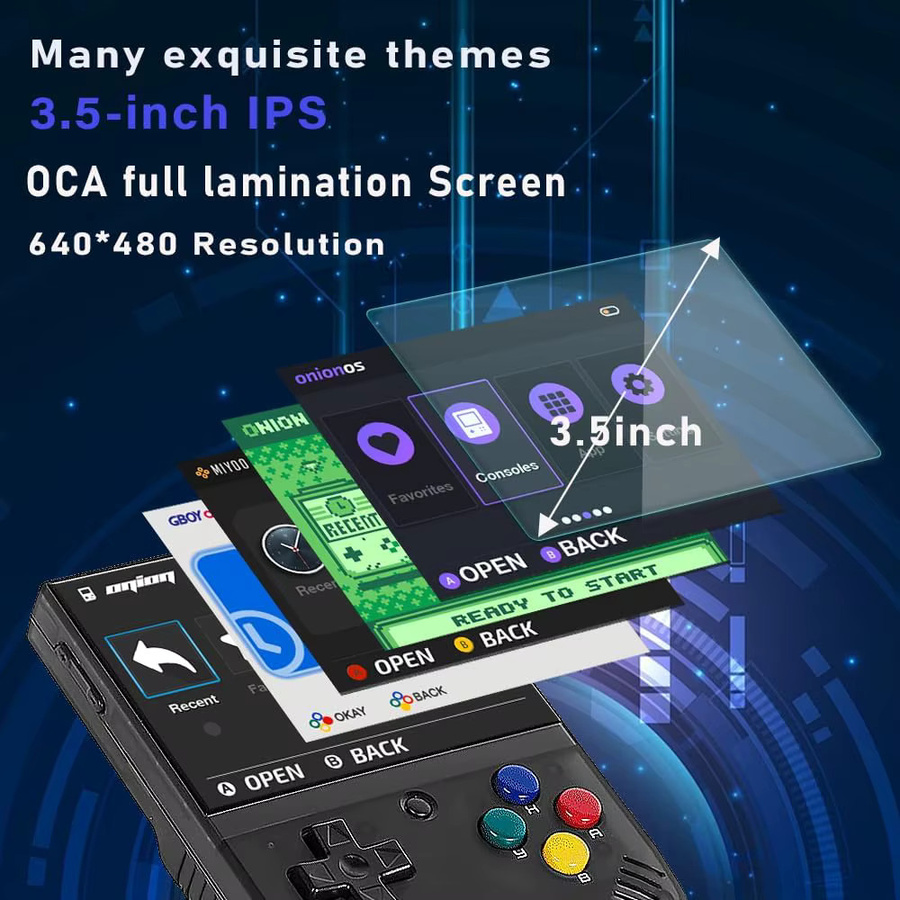 MIYOO Mini Plus Handheld-Spielkonsole mit 3,5 Zoll IPS-Bildschirm in Grau für Retro-Gaming - Bild 3