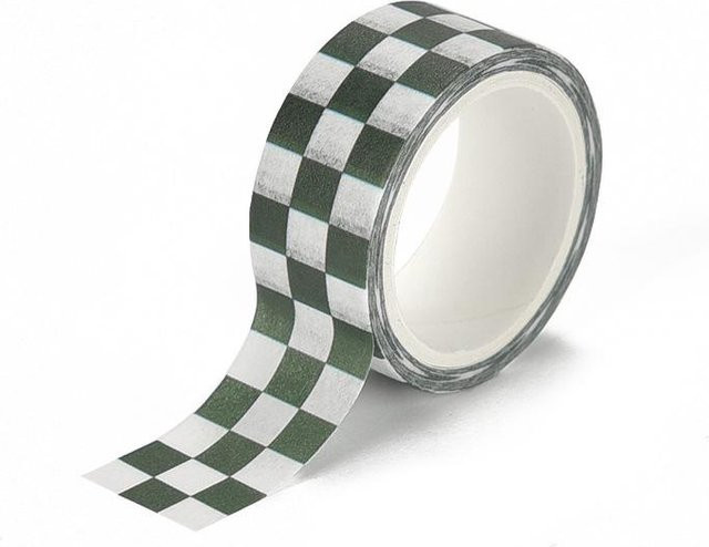 Binchi Outdoor Product Washi Tape Gitterlinien Dekoratives Klebeband in Schwarz, Weiß und Grün - Bild 1