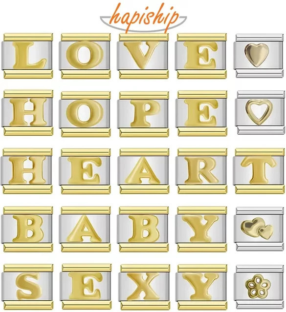 Hapiship Fashion Armband, Edelstahl, Alphabet Buchstaben, Unisex - Bild 1