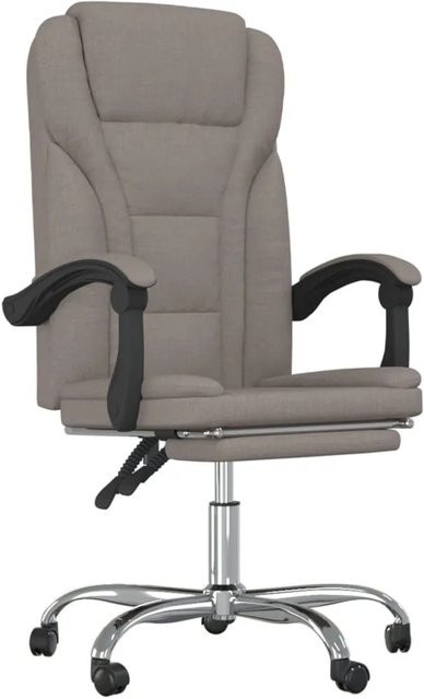 vidaXL Bürostuhl mit Liegefunktion und Kopfstütze in Beige, Stoff und Metall, B/T/H: 122 x 56 x 110 cm - Bild 1