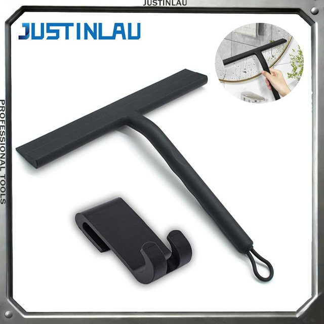 JUSTINLAU Silikon-Glasreiniger Squeegee in Schwarz für Haushalt und Gewerbe - Bild 1