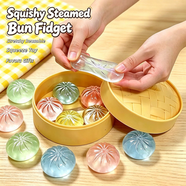 hairun Mini-Bao-Quetschspielzeug, Squishy, transparent, 5-teiliges Set - Bild 1