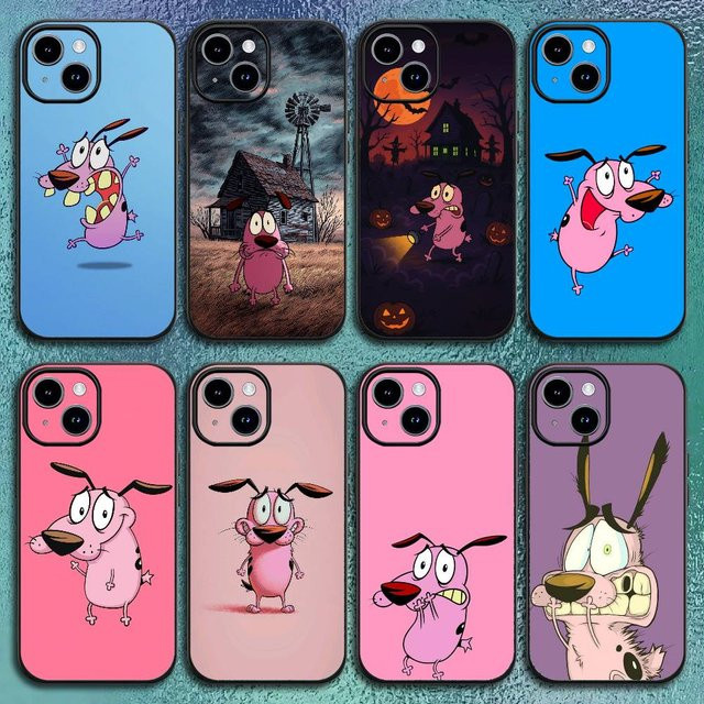 Courage the Cowardly Dog Handyhülle für iPhone 12 13 14 15 16 Pro Max Plus in Schwarz als klassische Softshell-Hülle - Bild 1